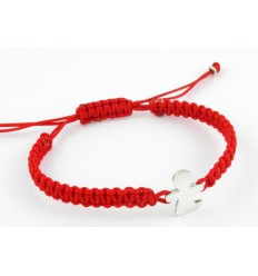 Pulsera Plata Macrame rojo Inson niño BR505IN01