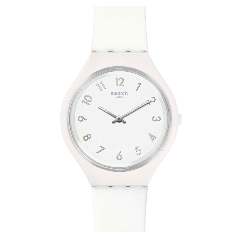 Swatch Skin SVUW101 SKINSNOW white with silicone strap