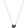 Swarovski Iconic Swan pendant black rose gold plating 5204133
