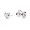 Round earrings 18 carat white gold with 2 diamonds