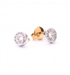 Round earrings in white gold with 20 brilliant cut diamonds