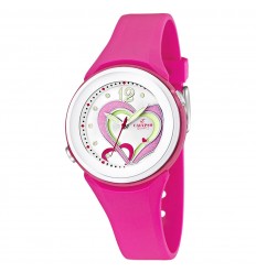 Calypso heart dial watch K5576/5 pink silicone strap