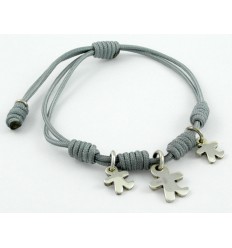 Bracelet knots silver grey Inson children BR507IN04