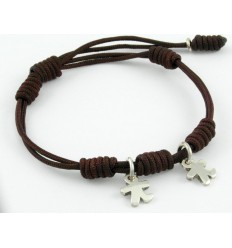 Pulsera Plata Nudos marrón Inson niños BR503IN03