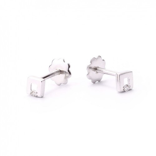 Arracades quadrades per nadó amb 2 diamants talla brillant