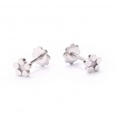 Arracades en forma de flor per recent nascut or 18 quirats
