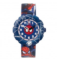 Reloj Flik Flak Spider Cycle FLSP001 Spiderman esfera azul