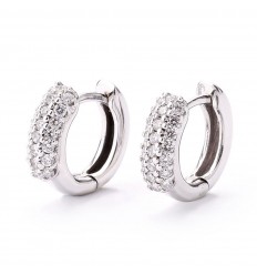 Creole white gold earrings with 44 brilliant cut diamonds
