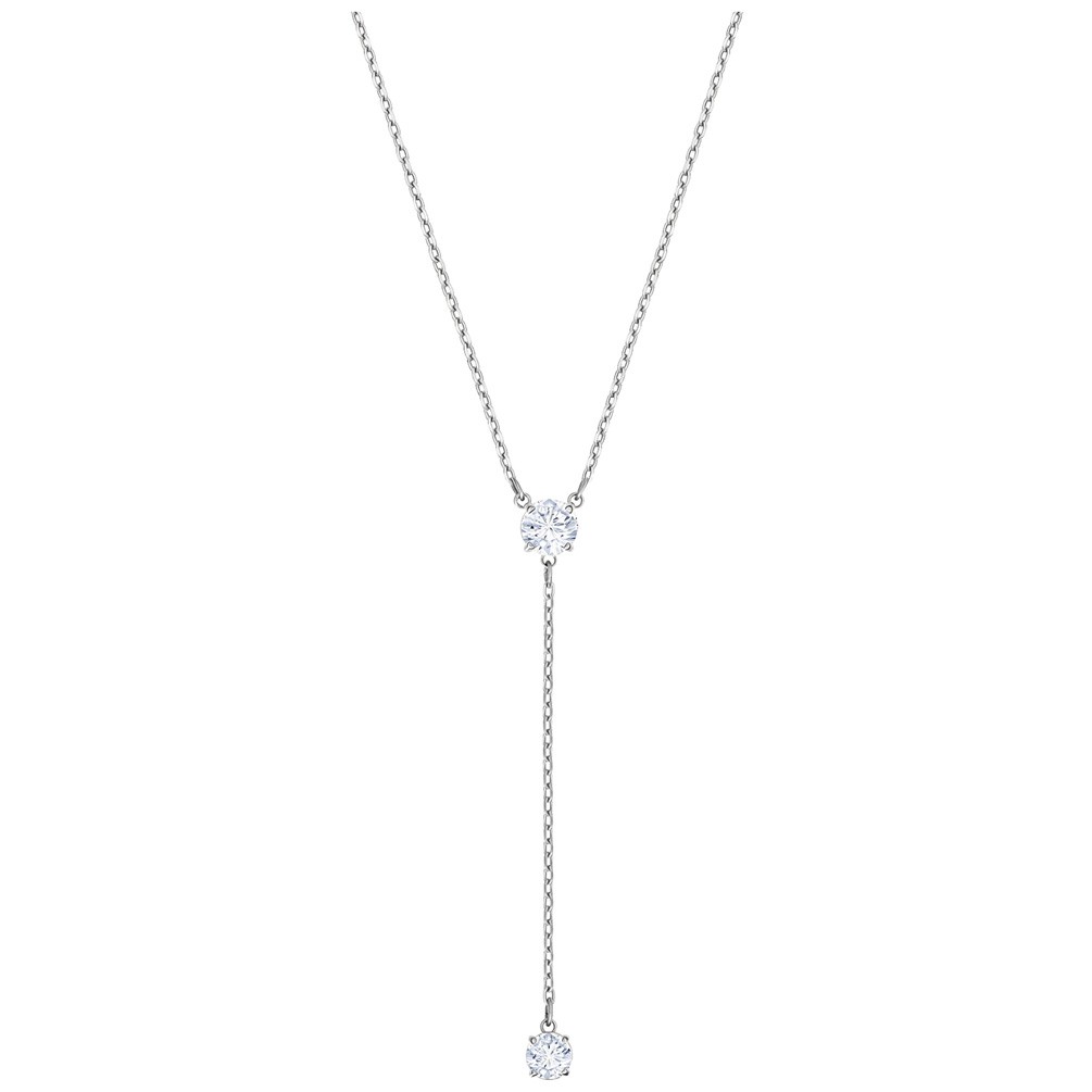Swarovski Attract Y Necklace 5367969 White crystals Rhodium plating