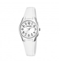 Rellotge Calypso per nena en cautxú color blanc K5750/1 Esfera platejada