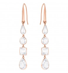Swarovski Lisanne long earrings 5395236 White crystals rose gold plating