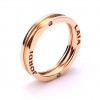 Alianza de boda con 1 diamante talla brillante en oro rosa de 18 quilates