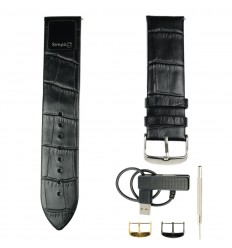 Smart Simpli CT leather strap in black universal anchor 22 mm