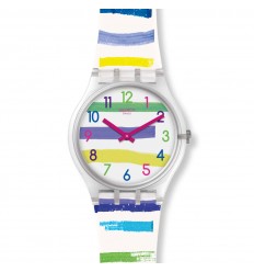 Reloj Swatch Gent COLORLAND GE254 Blanco Rayas de colores