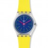 Reloj Swatch Gent ACCECANTE GE255 Esfera azul Correa silicona amarilla