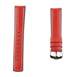 Hirsch Tiger leather strap in perforated calfskin rubber core