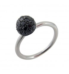 Anell Or Blanc i Diamants Negres A01-2635K:07