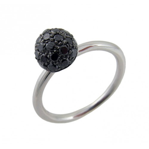 Anell Or Blanc i Diamants Negres A01-2635K:07