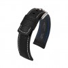 Hirsch strap in 100m water resistant leather with carbon structure 02592050