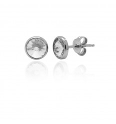 Victoria Cruz silver earrings Swarovski crystal A3331-7T
