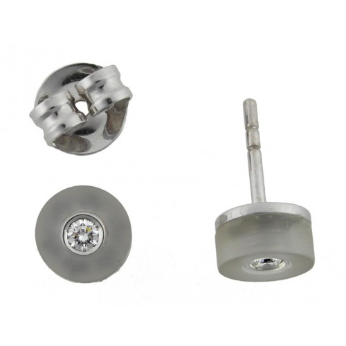 Arracades Or Blanc quars blanc i Diamants R3547