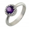 Ring gold white diamonds and Amethyst A10008