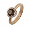 Ring gold Pink diamonds and Topaz smoked A10264
