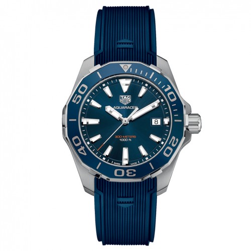 TAG Heuer Aquaracer cuarzo bisel azul WAY111C.FT6155 correa caucho