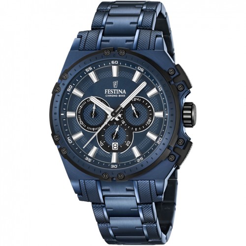 Reloj Festina Chrono Bike F16973/1 Acero color azul 44mm diámetro