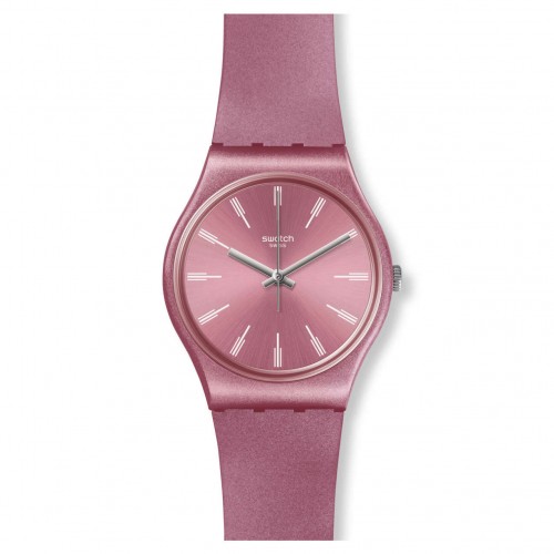 Reloj Swatch Gent PASTELBAYA GP154 color rosa correa silicona