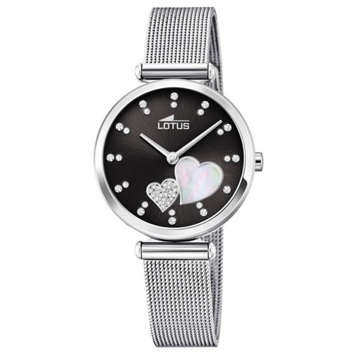 Rellotge Lotus Bliss dona 18615/4 esfera negra corretja malla milanesa