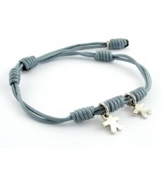 Pulsera Plata Nudos gris Inson niños BR507IN03