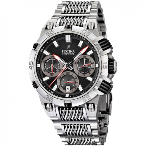 Festina Hombre Chrono Bike F16774/9 Esfera negra brazalete acero