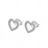 Lotus Silver earrings LP1864-4/1 sterling silver heart with zirconia