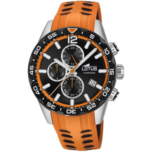 Lotus Chrono Color watch 18590/1 Black dial Orange silicone strap