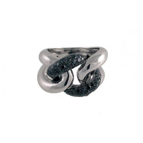 Anillo Oro Blanco Diamantes Negros A14-2183:07