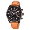 Candino Chrono Men watch C4683/1 Black dial brown leather strap