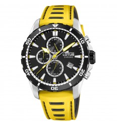 Lotus Chrono Color watch 18600/1 Black dial 44mm Yellow leather strap