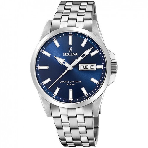 Rellotge Festina Home Classics F20357/3 Acero Esfera blava 41mm Day/Date