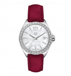 Tag Heuer Formula 1 Lady WBJ131A.FC8253 White Burgundy red leather strap 35 mm