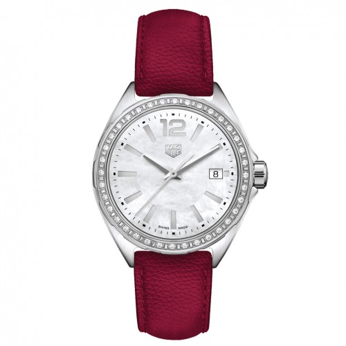 Tag Heuer Formula 1 Lady WBJ131A.FC8253 White Burgundy red leather strap