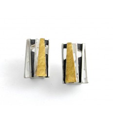 Gold and Silver earrings J 1628