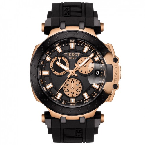 Reloj Tissot T-Race Sport Chrono T1154173705100 Negro y oro rosa