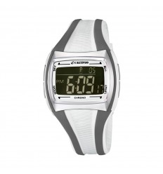 Rellotge Calypso Digital corretja de cautxú blanca i gris K5590/1