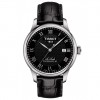 Tissot Le Locle Powermatic 80 watch black leather strap T0064071605300