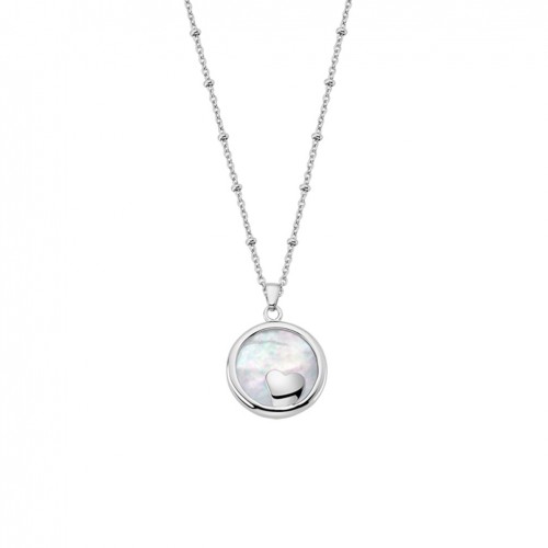 Lotus Style Heart Women Necklace in stainless steel LS1858-1/1