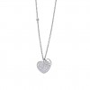 Lotus Style Bliss Heart Necklace in stainless steel with zircons LS1861-1/1