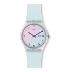 Swatch Original Gent ULTRACIEL watch Light blue and pink dial GE713