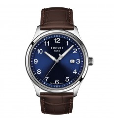 Tissot Men Classic XL Watch Blue dial Brown leather strap T1164101604700