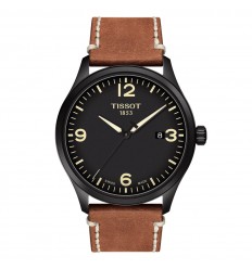 Tissot Men Classic XL Watch Black Brown leather strap T1164103605700